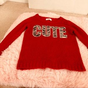 Red Sweater w/ Cute logo by Justice